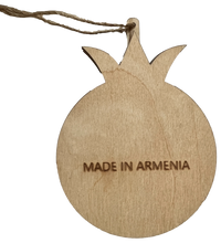 NEW! Wooden Pomegranate Ornament with Hand-Painted Ararat Scene